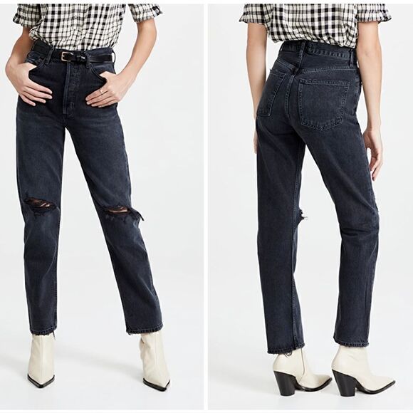 Agolde 90's Pinch Waist High Rise Straight Leg Denim Jeans In Howl Size 26 NWT - Picture 5 of 10